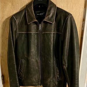 Black Rivet - Men’s Brown Leather Jacket - Size Small